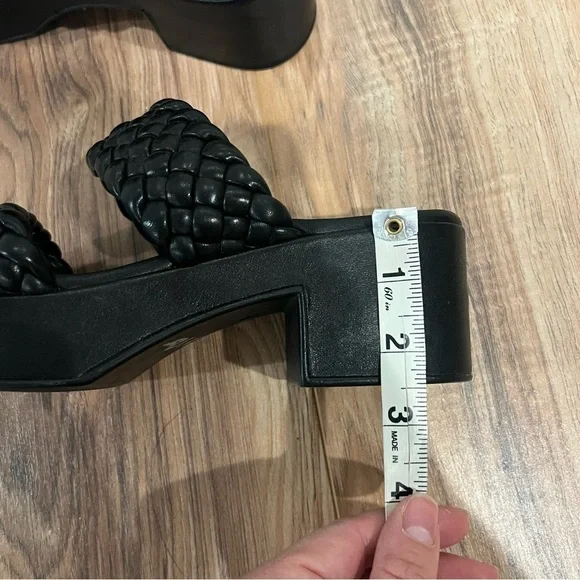 Anthropologie Seychelles Black Braided Platform Heeled Sandals - Picture 15 of 15